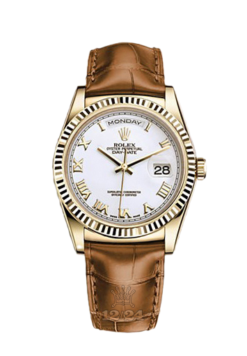 Rolex Day-Date Watch 118138-0117 36 mm Yellow gold Case White Dial