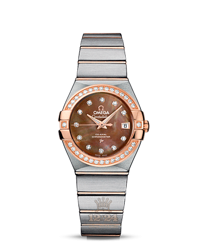 Omega Constellation Watch 123.25.27.20.57.001 27 mm Steel / Pink gold Case Brown (chocolate) Dial