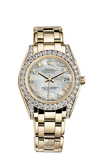 Rolex Pearlmaster Watch 81158-0012 34 mm Yellow gold Case White Dial