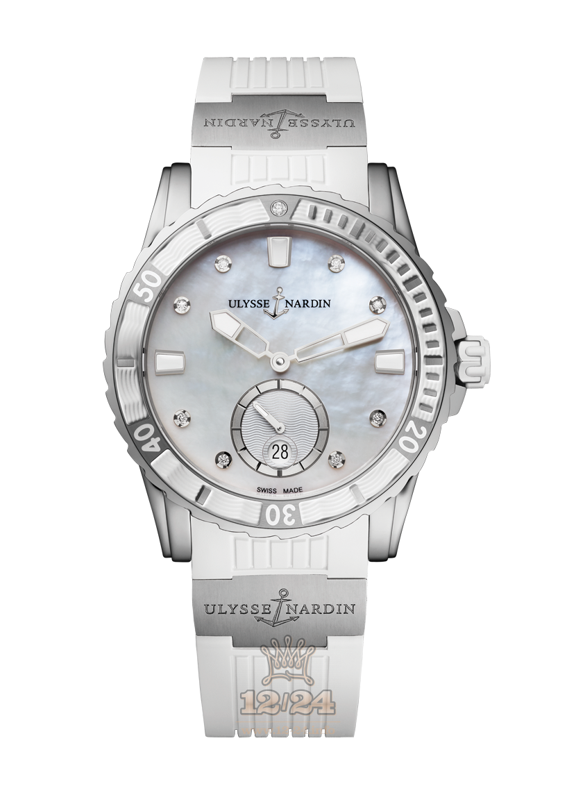 Ulysse Nardin Diver Watch 3203-190-3/10 40 mm Stainless steel Case White Dial