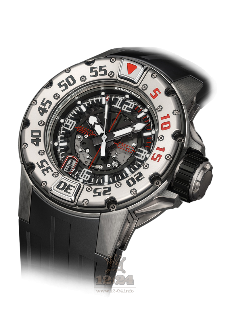 Richard Mille Men's Collection Watch RM 028 Automatic Divers Watch 47 mm Titanium Case