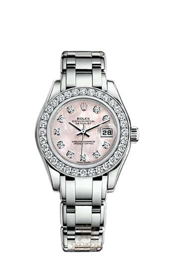 Rolex Pearlmaster Watch 80299-0058 29 mm White gold Case Pink Dial