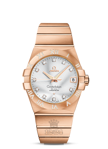 Omega Constellation Watch 123.55.38.21.52.007 38 mm Pink gold Case Silver Dial