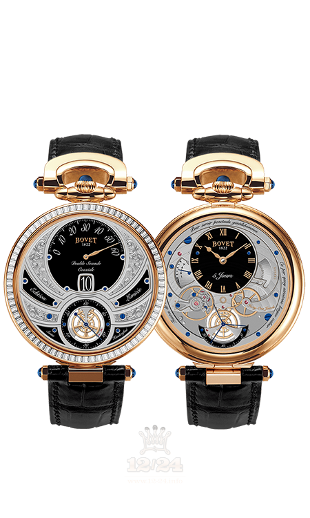 Bovet Fleurier Complications Watch ACHS003-SB1 44 mm Pink gold Case Black Gray Dial