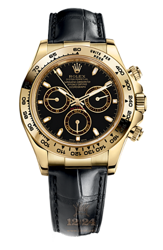 Rolex Cosmograph Daytona Watch 116518-0036 40 mm Yellow gold Case Black Dial