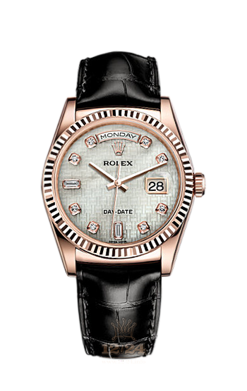 Rolex Day-Date Watch 118135-0084 36 mm Pink gold Case White Dial