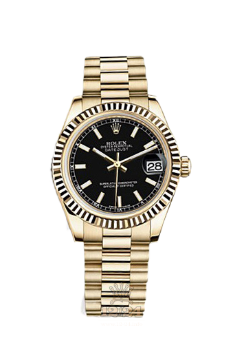 Rolex Datejust Watch 178278-0068 31 mm Yellow gold Case Black Dial