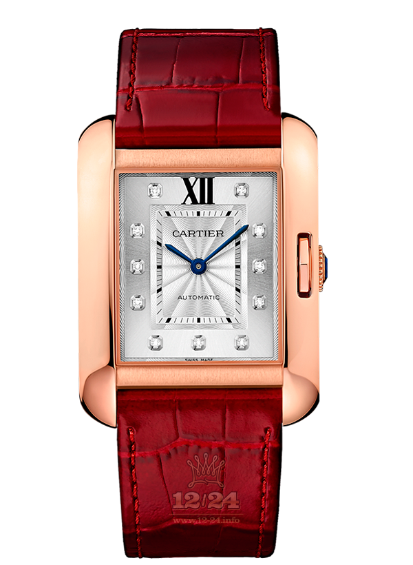 Cartier Tank Watch WJTA0006 39 mm Pink gold Case Silver Dial