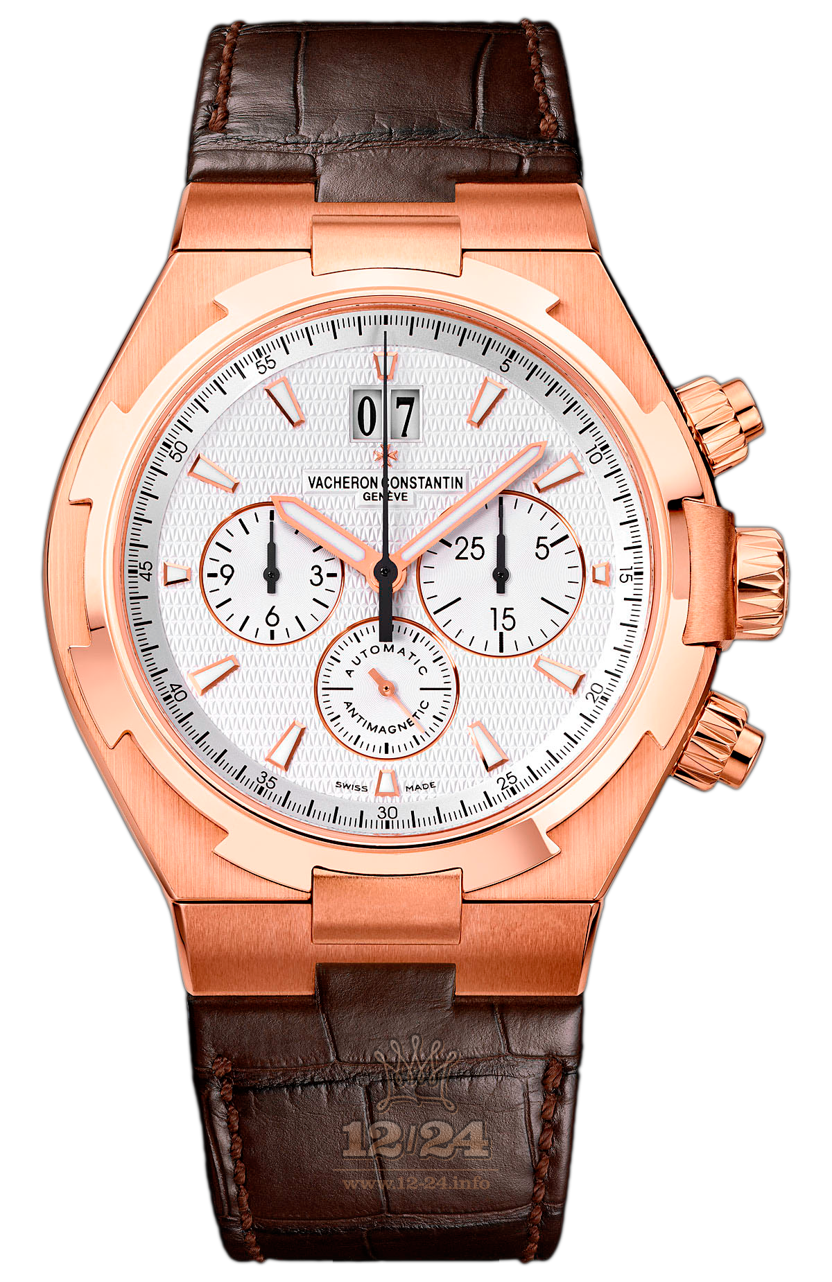 Vacheron Constantin Overseas Watch 49150/000R-9454 42 mm Pink gold Case White Dial