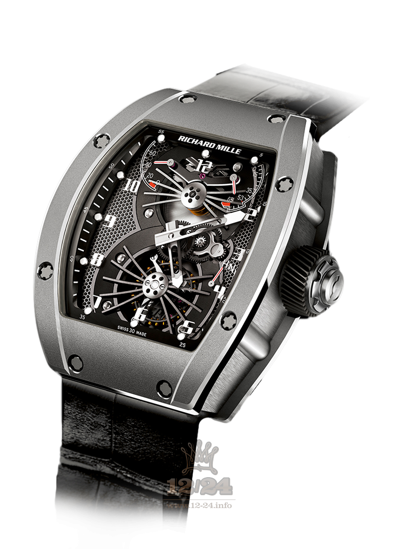 Richard Mille Men's Collection Watch RM 021 Tourbillon Aerodyne 48 mm Titanium Case