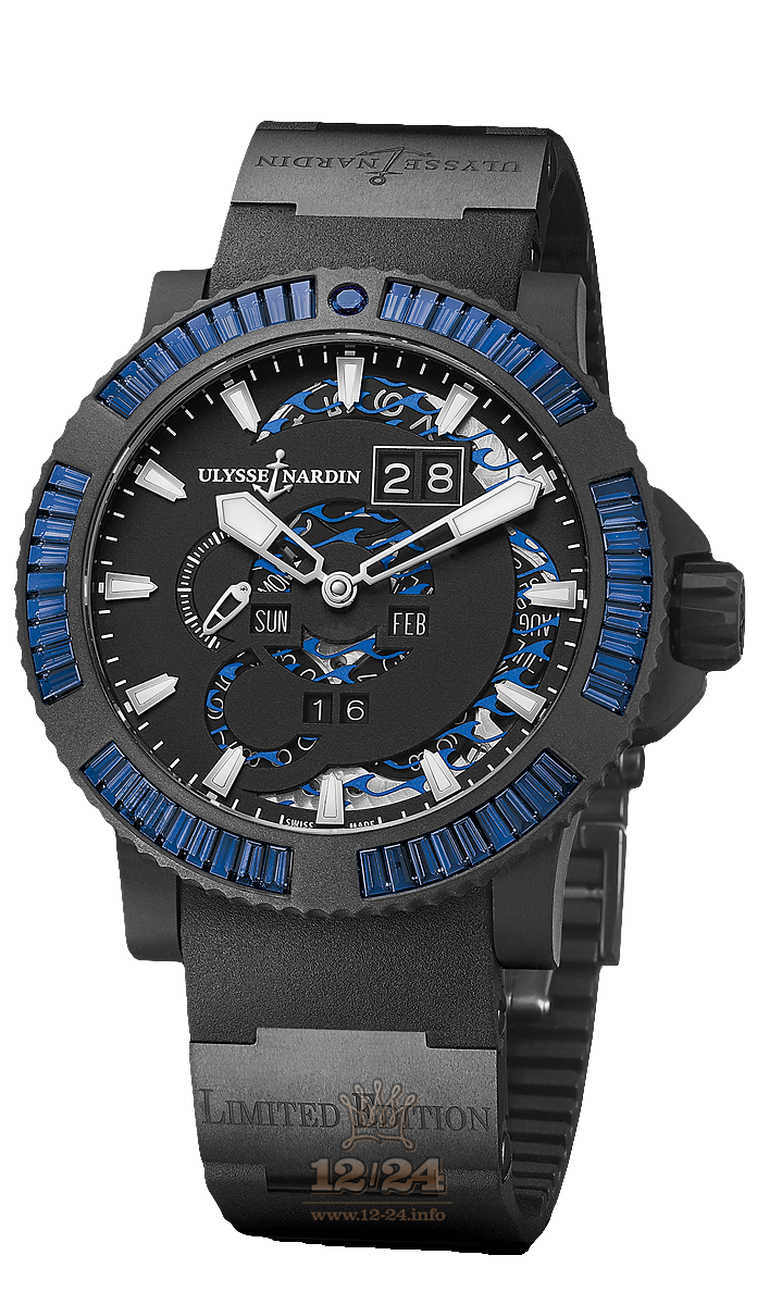 Ulysse Nardin Marine Watch 333-92B3-3C/923 46 mm Stainless steel Case Black Dial