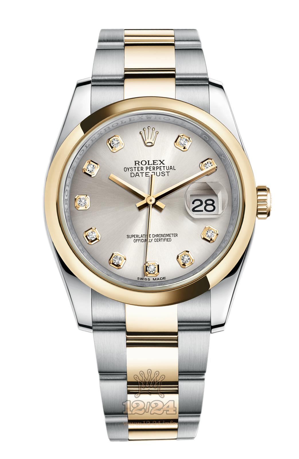 Rolex Datejust Watch 116203-0136 36 mm Steel / Yellow gold Case Silver Dial