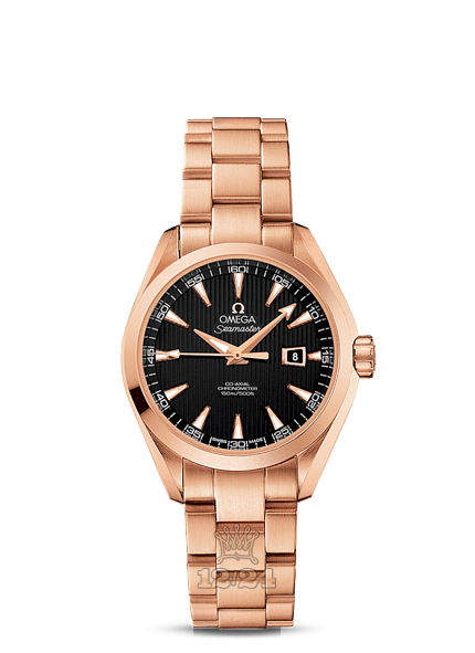 Omega Aqua Terra 150 M Watch 231.50.34.20.01.002 34 mm Pink gold Case Black Dial