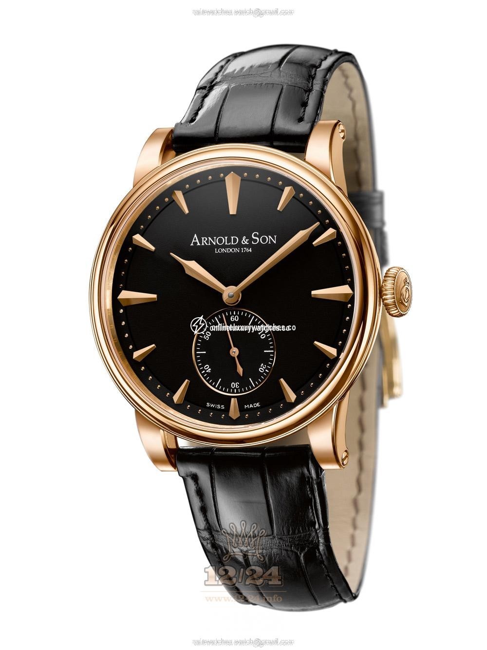 Arnold Son Royal Collection Watch 1LCAP.B01A.C111A Pink gold Case Black Dial