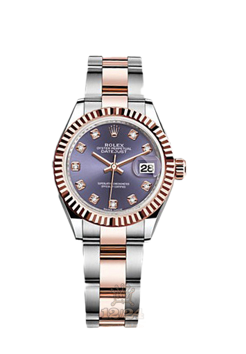 Rolex Datejust Watch 279171-0016 28 mm Steel / Pink gold Case Dark blue Purple Dial