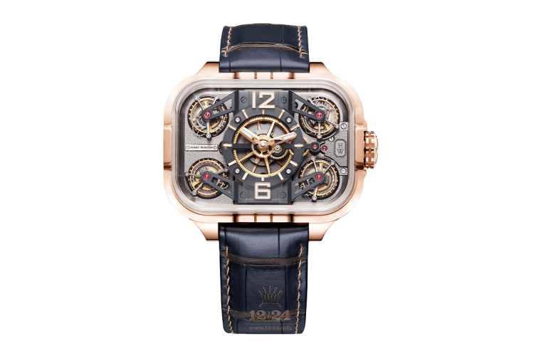 Harry Winston Histoire de Tourbillon Watch HCOMQT53RR001 53 mm Pink gold Case Gray Dial
