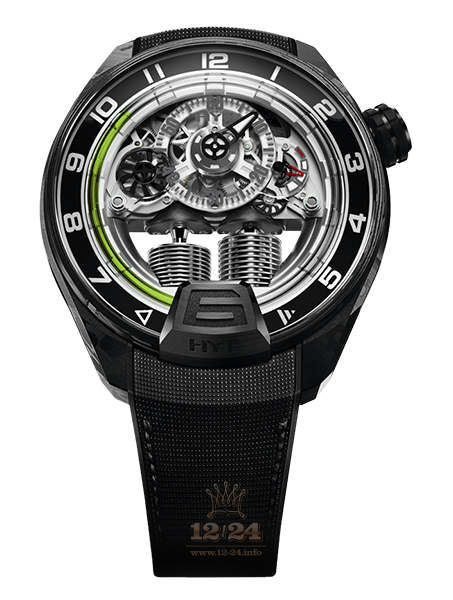HYT H4 Watch 151 CB-03-GF-RN Carbon Case Black Silver Dial