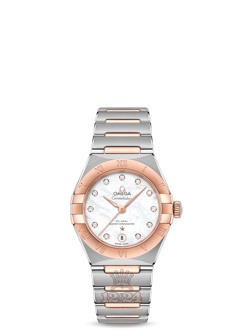 Omega Constellation Watch 131.20.29.20.55.001 29 mm Steel / Pink gold Case White Dial
