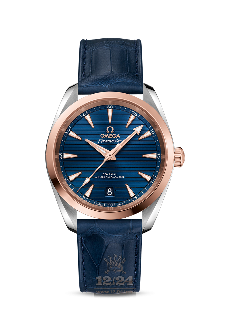 Omega Aqua Terra 150 M Watch 220.23.38.20.03.001 38 mm Steel / Pink gold Case Dark blue Dial