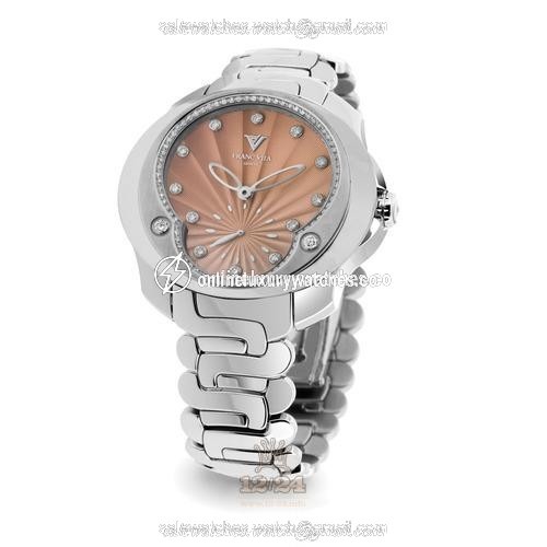 Franc Vila Tribute To Ladies Watch 80Q.SS.SL.ORA 41 mm Stainless steel Case Orange Brown (chocolate) Dial