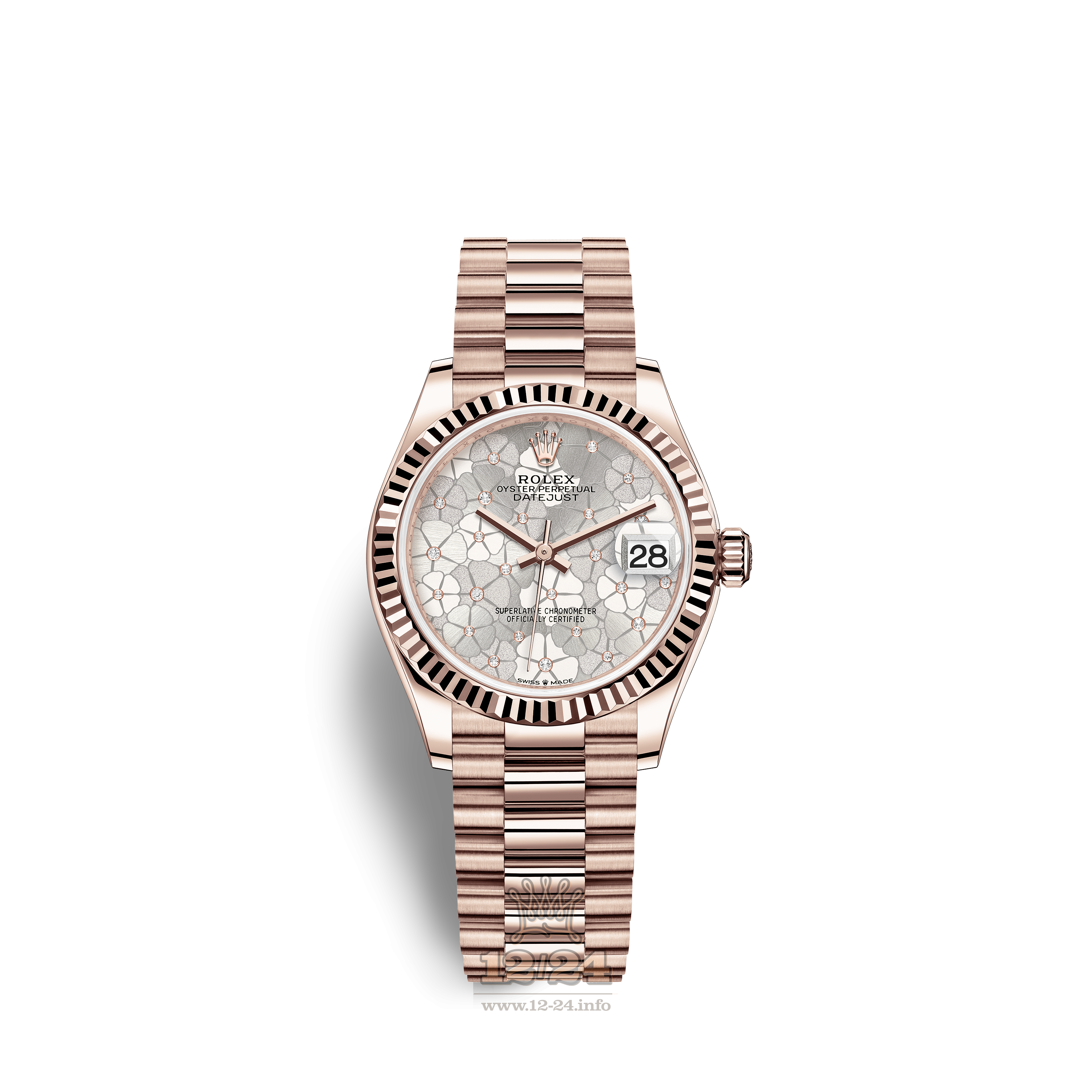 Rolex Datejust Watch 278275-0045 31 mm Pink gold Case Gray Silver Painted Dial