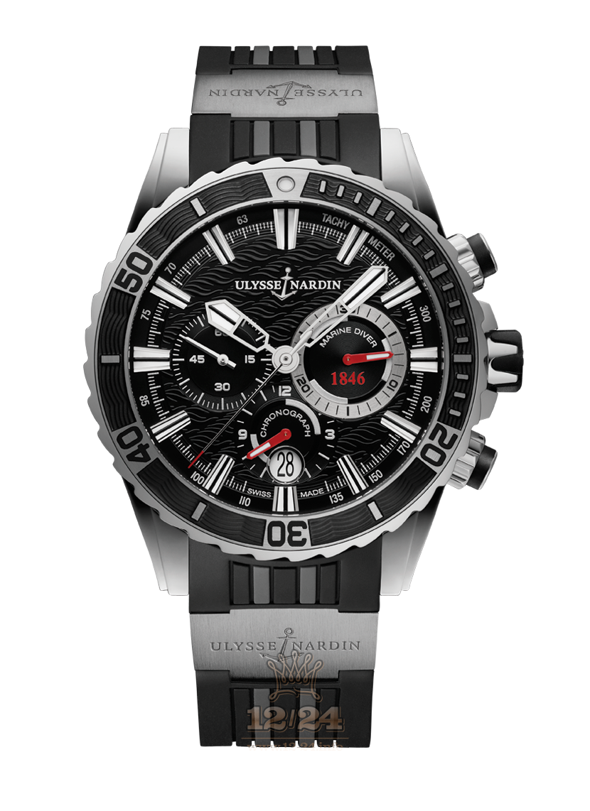 Ulysse Nardin Diver Watch 1503-151-3/92 44 mm Stainless steel Case Black Dial