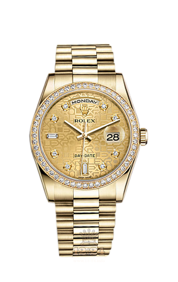 Rolex Day-Date Watch 118348-0019 36 mm Yellow gold Case Golden Dial