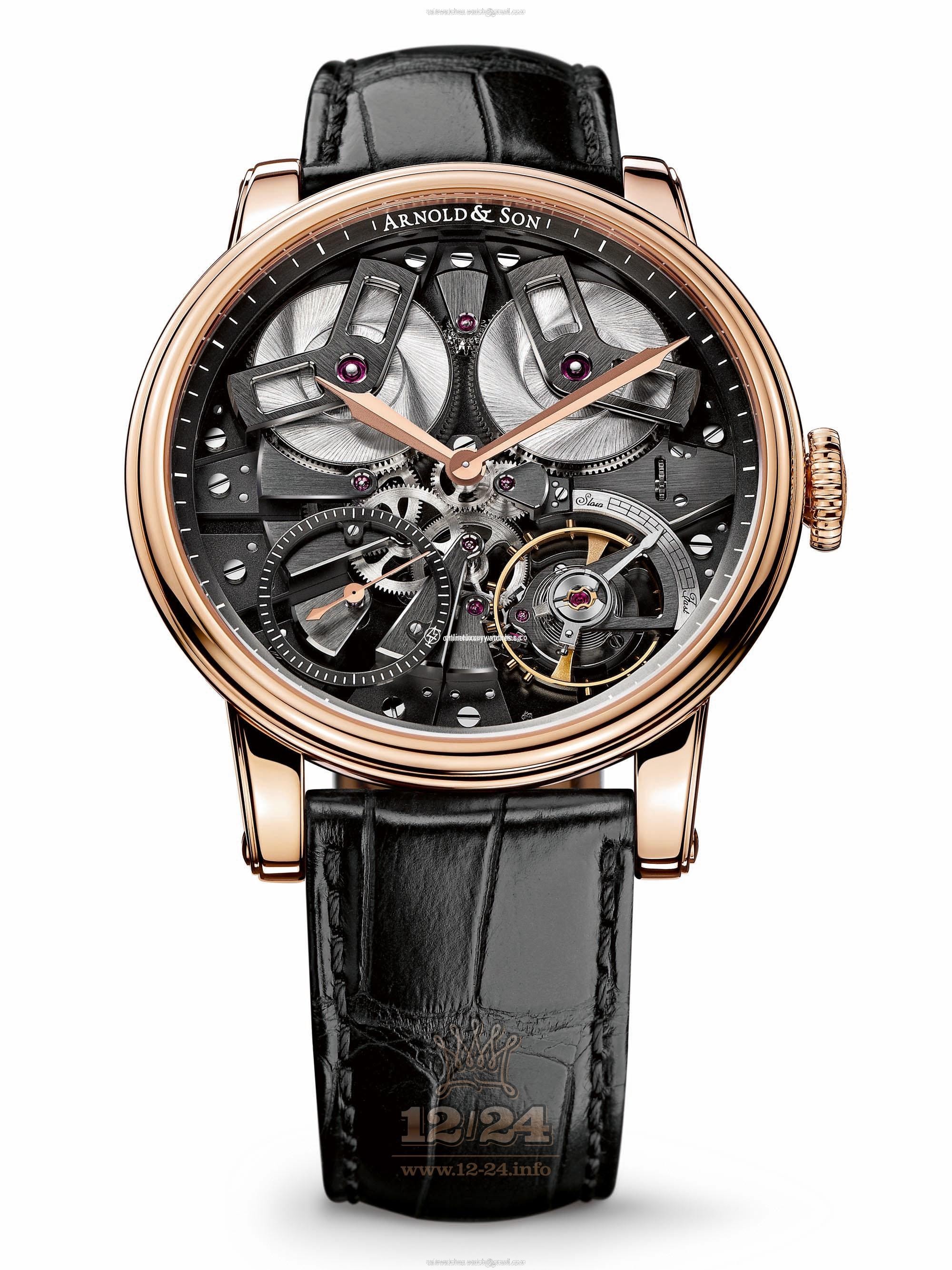 Arnold Son Royal Collection Watch 1TBAR.B01A.C113A Pink gold Case Black Gray Dial