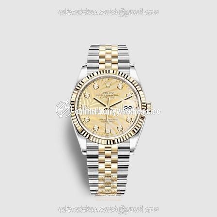 Rolex Datejust Watch 126233-0043 36 mm Stainless steel Yellow gold Case Yellow Dial