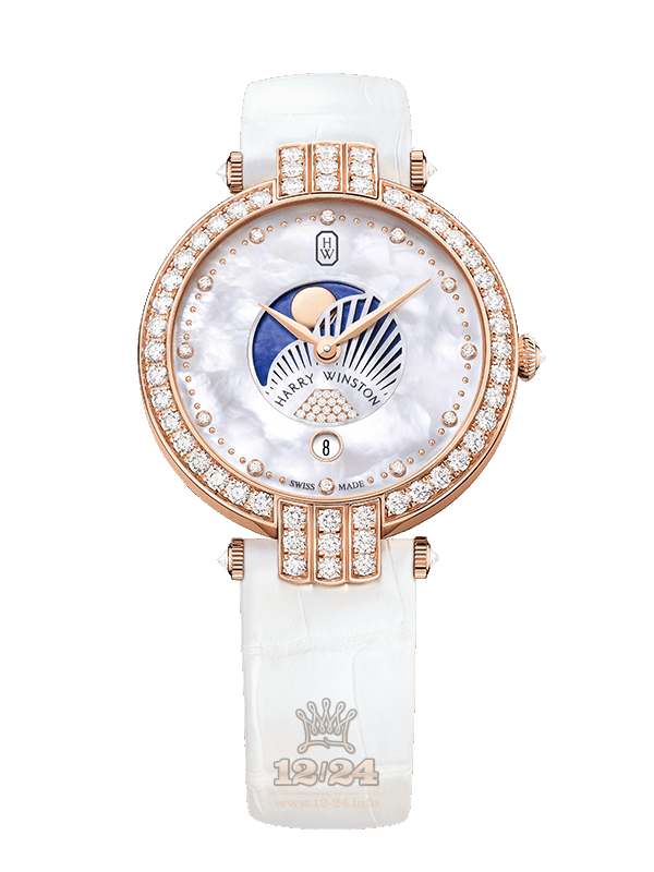 Harry Winston The Premier Collection Watch PRNQMP36RR001 36 mm Pink gold Case White Blue Dial