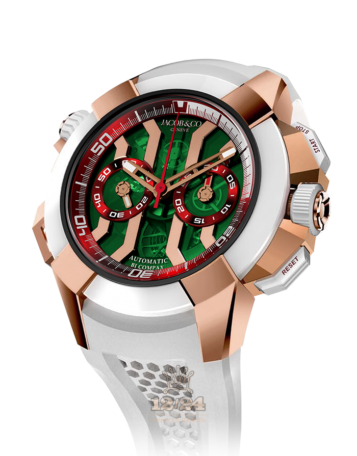 Jacob & Co Gents Collection Watch EC312.42.PB.GR.A 47 mm Pink gold Case Green Dial