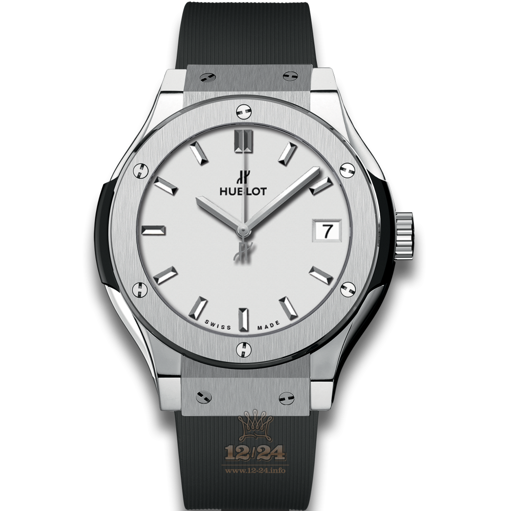 Hublot Classic Fusion Watch 581.NX.2611.RX 33 mm Titanium Case Silver Dial