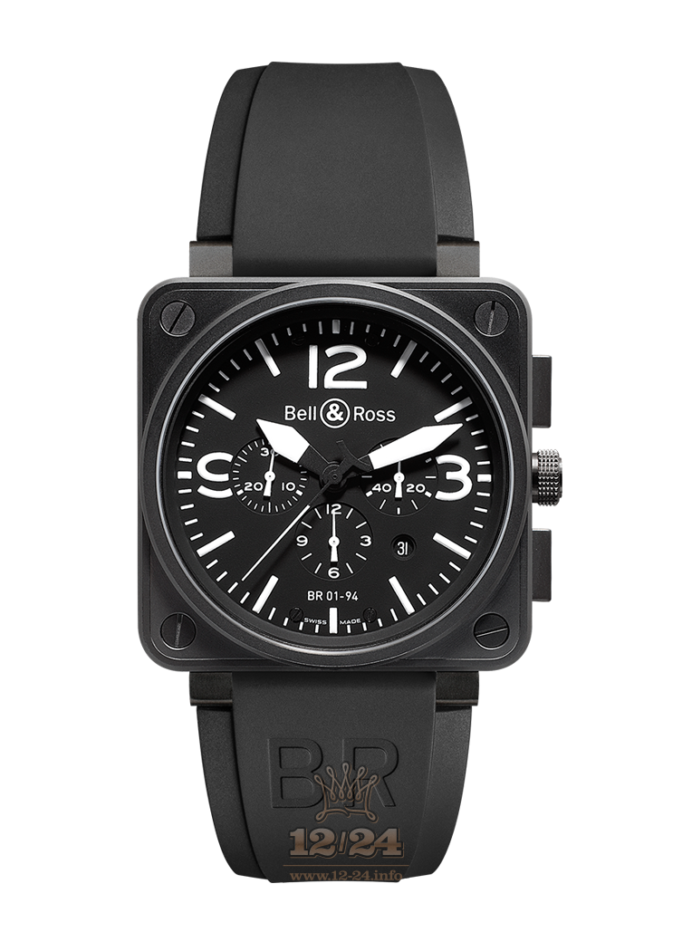 Bell & Ross Instruments Watch BR0194-BL-CA 46 mm Stainless steel PVD coating Case Black Dial