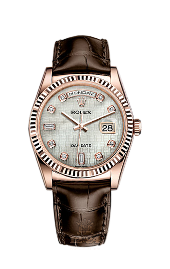 Rolex Day-Date Watch 118135-0074 36 mm Pink gold Case White Dial
