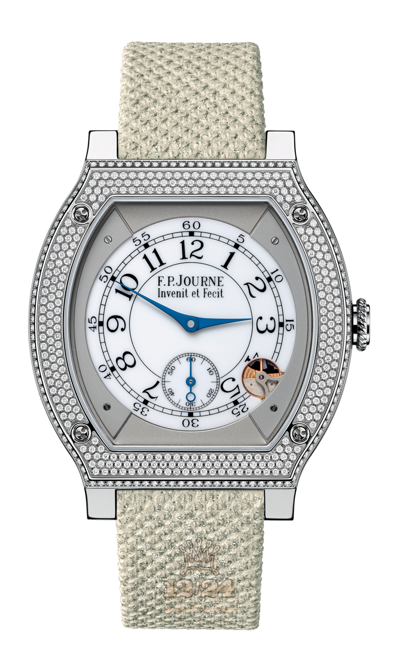 F.P.Journe Elegante Watch FPJ-Co-Elegante-Diamonds-TtSnake 48 mm Titanium Case White Gray Dial