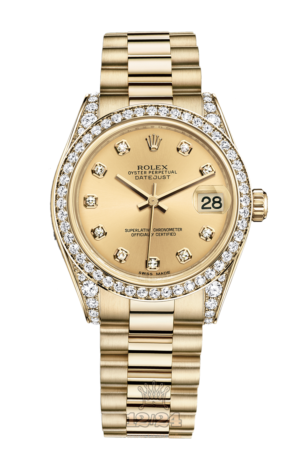 Rolex Lady-Datejust Watch 178158-0009 31 mm Yellow gold Case Golden Dial