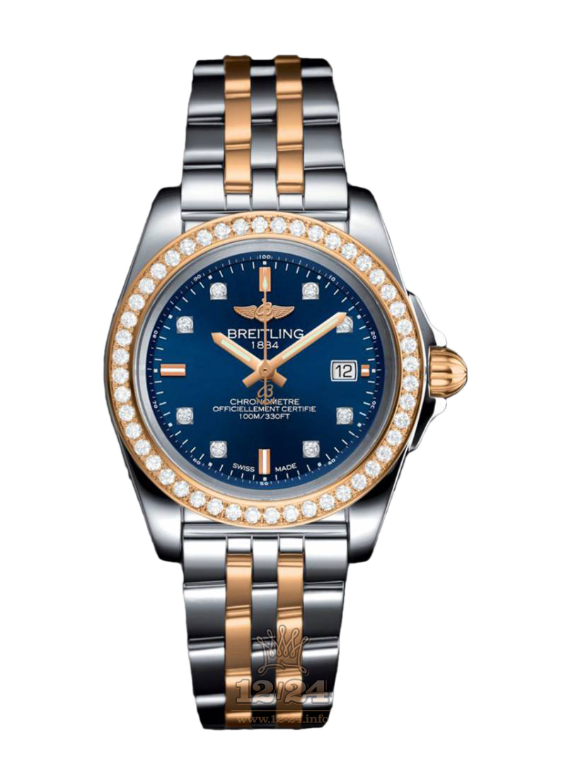 Breitling Galactic Watch C7133053|C967|792C 32 mm Stainless steel Pink gold Case Dark blue Dial