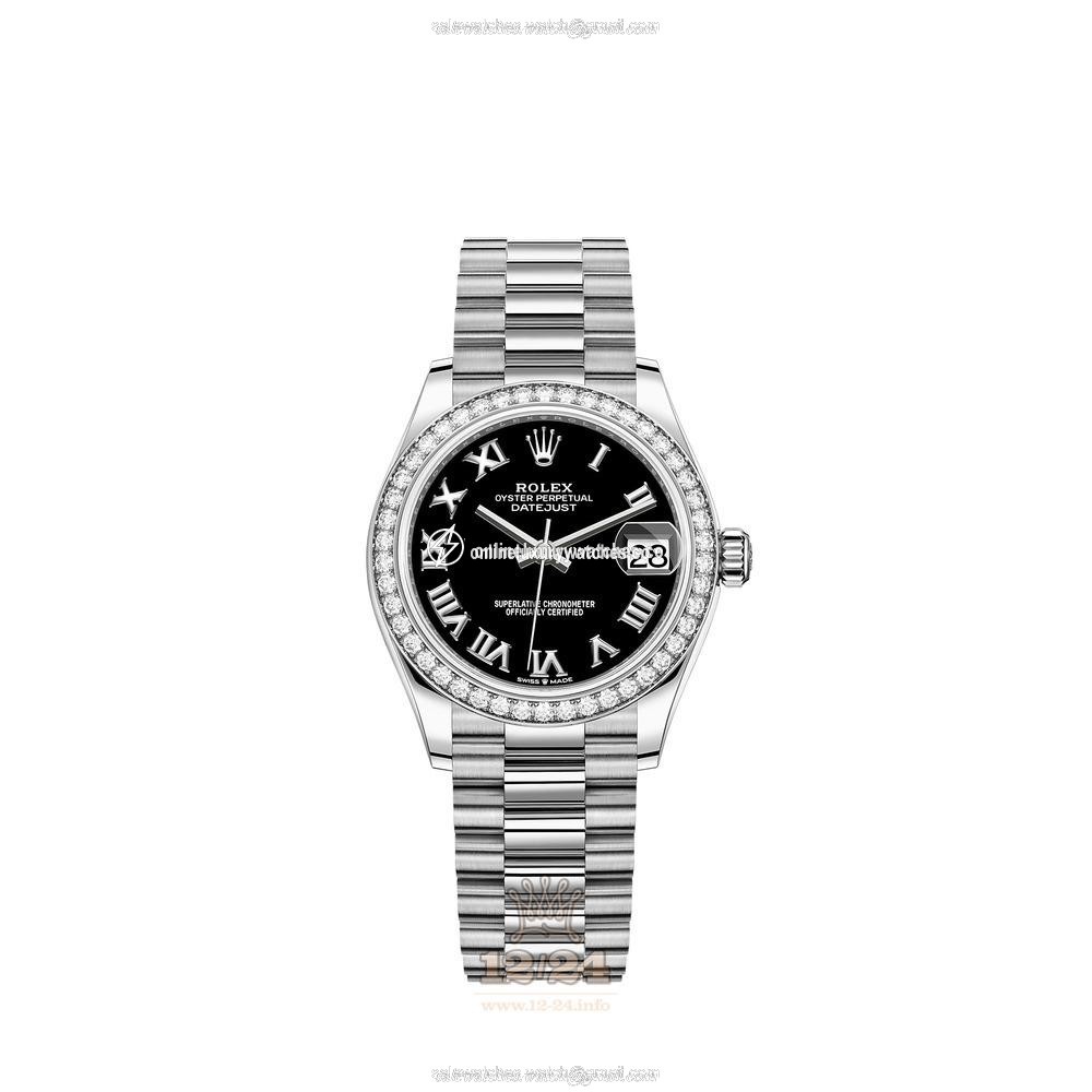 Rolex Datejust Watch 278289rbr-0011 31 mm White gold Case Black Dial