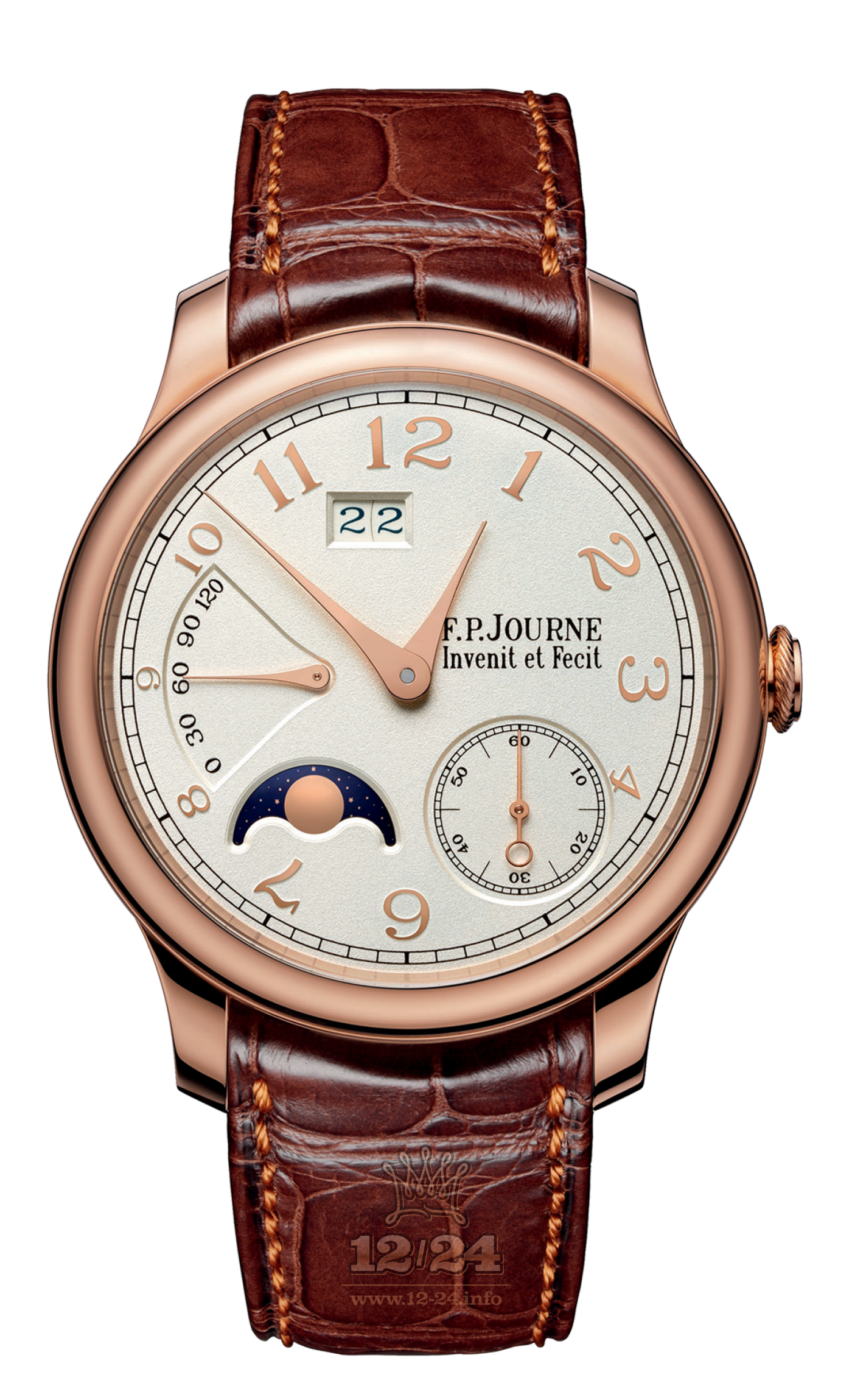 F.P.Journe Octa Watch FPJ-Co-Octa-AutomatLune-AL-Grainy-CuirOr 40 mm Pink gold Case Silver Dial