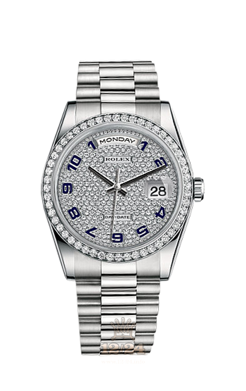 Rolex Day-Date Watch 118346-0036 36 mm Platinum Case Silver Dial