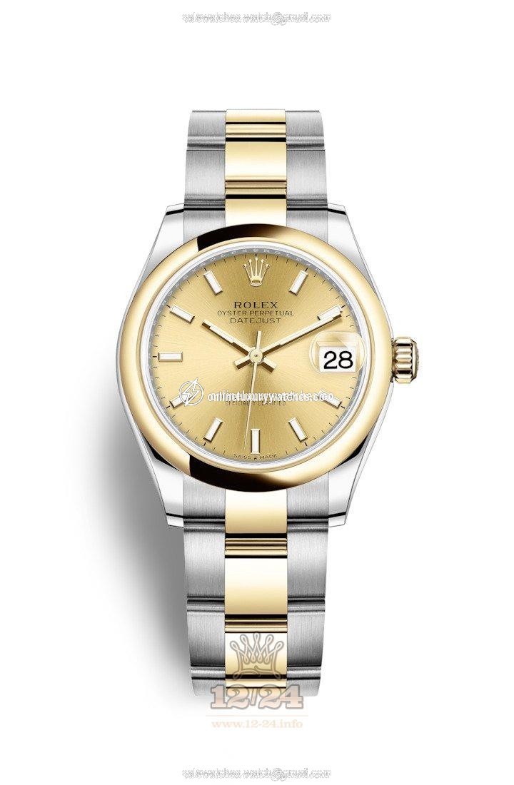 Rolex Datejust Watch 278243-0013 31 mm Stainless steel Yellow gold Case Yellow Dial