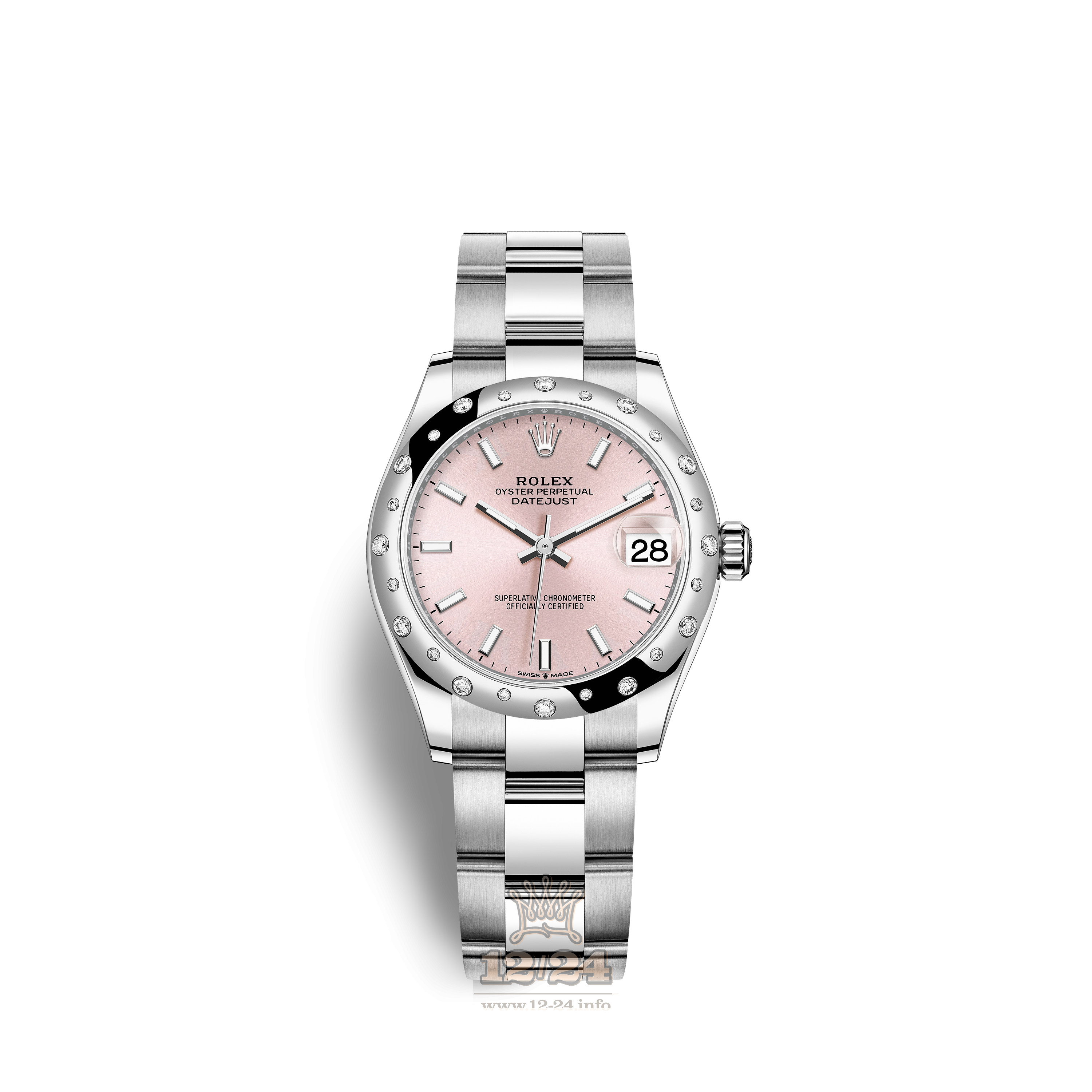 Rolex Datejust Watch 278344rbr-0015 31 mm Stainless steel White gold Case Pink Dial