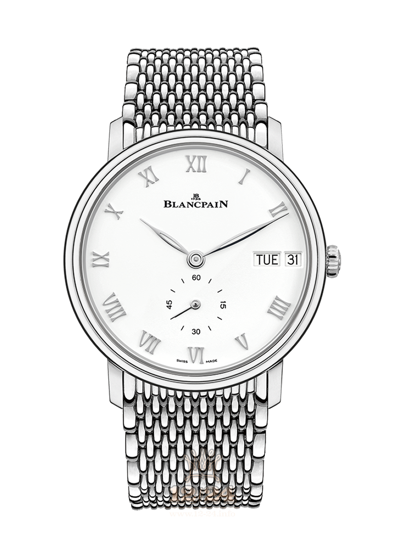 Blancpain Villeret Watch 6652-1127-MMB 40 mm Stainless steel Case White Dial