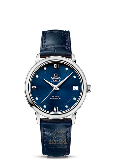 Omega Prestige Watch 424.13.33.20.53.001 33 mm Stainless steel Case Dark blue Dial