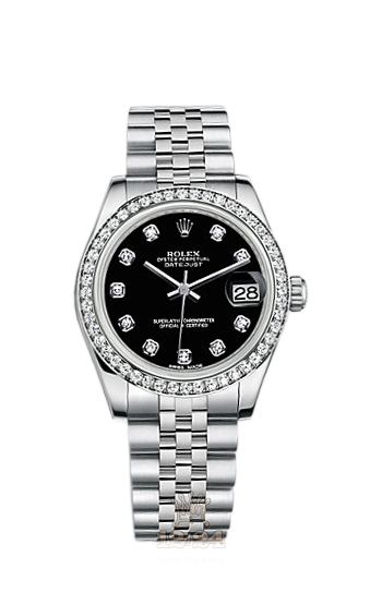 Rolex Lady-Datejust Watch 178384-0052 31 mm Steel / White gold Case Black Dial