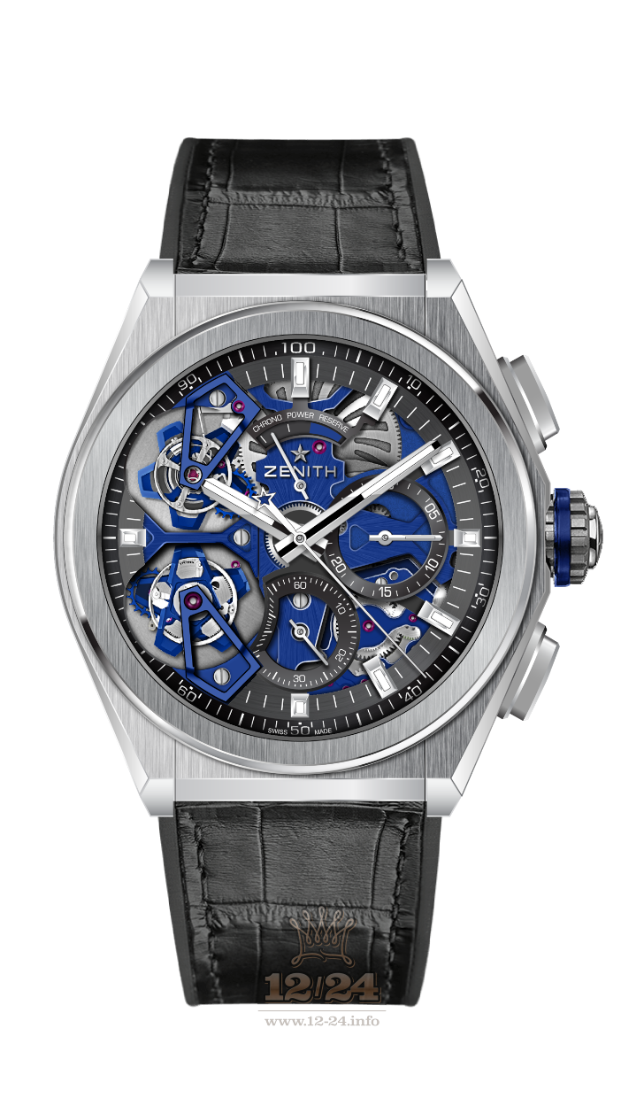 Zenith Defy Watch 40.9000.9020/78.R582 46 mm Platinum Case Black Dark blue Dial