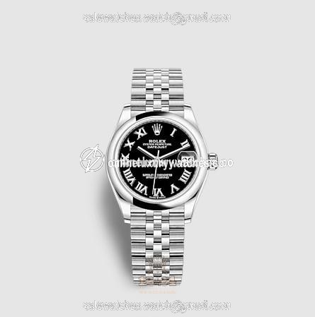 Rolex Datejust Watch 278240-0002 31 mm Stainless steel White gold Case Black Dial