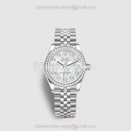 Rolex Datejust Watch 278384rbr-0008 31 mm Stainless steel White gold Case White Dial