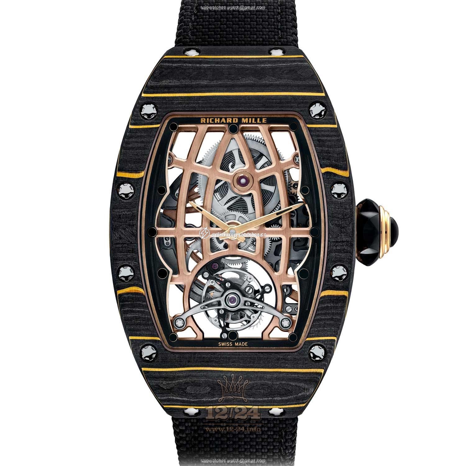 Richard Mille Men's Collection Watch RM 74-02 Automatic Winding Tourbillon 53 mm Carbon Case