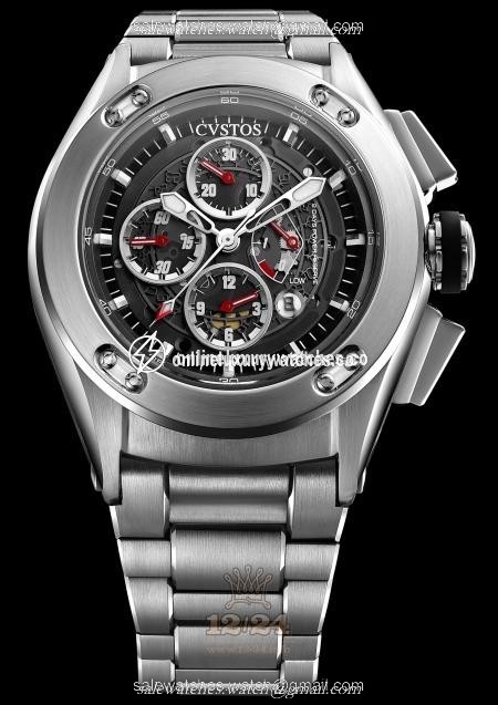 Cvstos Challenge-R Watch CR50 C SSSB Stainless steel Case Black Silver Dial